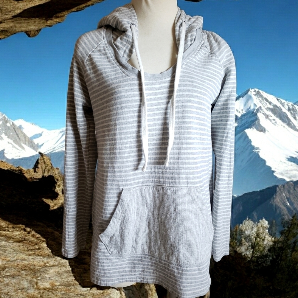 James Perse Sweatshirt Gray 3/L Athleisure Sporty Hoodie Sweat Top Pullover